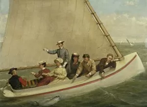 Sailboat Gallery: Fishing in a Catboat in Great South Bay, 1871 (oil on canvas)