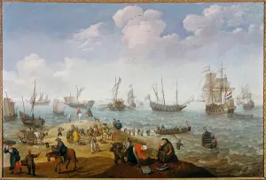 Fishing Scene Painting by Adam Willaerts (1577-1664) 17th century Private collection Fishing Scene Painting by Adam Willaerts (1577-1664) 17th century Private collection