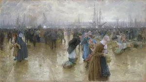 The Fishmarket in Altona, 1890 (pastel on cardboard) The Fishmarket in Altona, 1890 (pastel on cardboard)