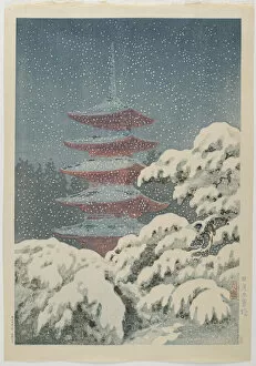 Henri Riviere Gallery: Five-storied Pagoda at the Nikko_ Shrine, c. 1930-1940