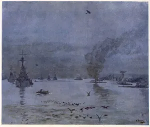 The Fleet, A Misty Day, 1917, from British Artists at the Front The Fleet, A Misty Day, 1917, from British Artists at the Front