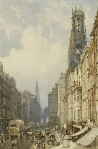 Fleet Street Looking up to Temple Bar with Old St. Dunstans, and St Fleet Street Looking up to Temple Bar with Old St. Dunstans, and St