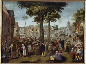 Flemish Fair A party in a village, drunken men are sick, others play, some sleep Flemish Fair A party in a village, drunken men are sick, others play, some sleep