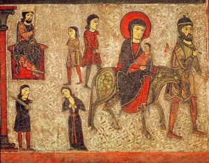 The Flight into Egypt, detail from an altarpiece dedicated to the Virgin (tempera The Flight into Egypt, detail from an altarpiece dedicated to the Virgin (tempera