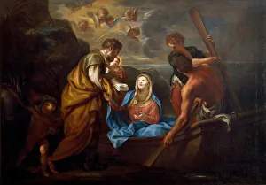 The flight to Egypt. The holy family embarks on a boat. 17th-18th century (Painting) The flight to Egypt. The holy family embarks on a boat. 17th-18th century (Painting)