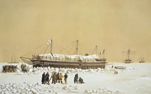 Floating battery La Tonnante in the ice before Kil-Bouroun Floating battery La Tonnante in the ice before Kil-Bouroun