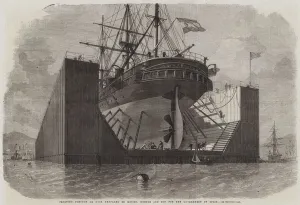 Floating Pontoon or Dock prepared by Messers Rennie and Son for the Government of Spain (engraving) Floating Pontoon or Dock prepared by Messers Rennie and Son for the Government of Spain (engraving)