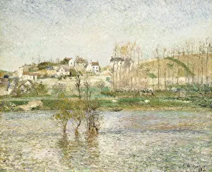 By The Side Of A River Gallery: Flood in Pontoise, 1882 (oil on canvas)