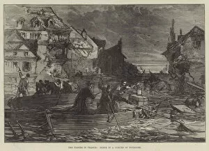 The Floods in France, Scene in a Suburb of Toulouse (engraving)