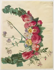 Flower Garland by Johannes Simon Holtzbecker in the album Gottorfer Codex, 1649-1659 Flower Garland by Johannes Simon Holtzbecker in the album Gottorfer Codex, 1649-1659