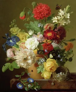 Flower Still Life on a marble ledge, 1800-01 (oil on canvas) Flower Still Life on a marble ledge, 1800-01 (oil on canvas)