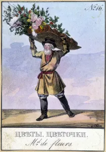 Flower merchant in Russia in the 19th century Flower merchant in Russia in the 19th century