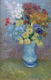 Multicolored Gallery: Flowers in a Blue Vase, c.1887 (oil on canvas)