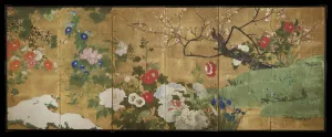 Flowers of the Four Seasons (ink & colour on gold leaf) Flowers of the Four Seasons (ink & colour on gold leaf)