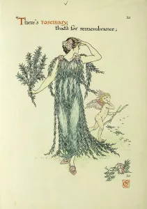 Flowers from Shakespeare's Garden: Rosemary, 1906 (watercolour and pen and black ink) Flowers from Shakespeare's Garden: Rosemary, 1906 (watercolour and pen and black ink)
