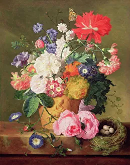 Jan van Huysum, Flowers in a Terracotta Vase, 1744. Art