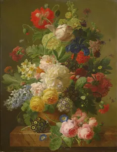 Flowers in a vase on a marble console table, 1816 (oil on canvas) Flowers in a vase on a marble console table, 1816 (oil on canvas)