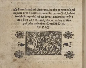 St Andrews Gallery: Fol 207 verso, from The Catechisme, 1552 (engraving)