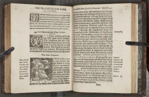 St Andrews Gallery: Fol 275 verso 276 recto, from The Catechisme, 1552 (engraving)