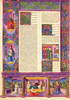 Images Dated 18th February 2011: Fol.157v Second Gospel of Luke, from the Borso d Este Bible. Vol 2 (vellum)