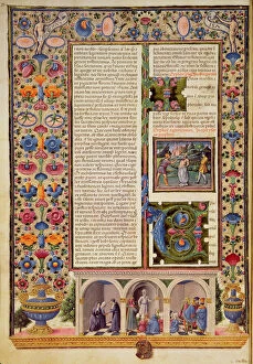 Images Dated 8th July 2011: Fol.3v Prologue to the Book of the Prophets (Isaiah), from the Borso d Este Bible. Vol 2 (vellum)