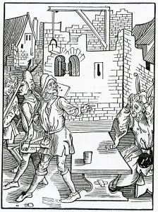Of the folisshe begynnynge of great bildynges without sufficient prouision, illustration Of the folisshe begynnynge of great bildynges without sufficient prouision, illustration