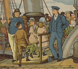 Gangplank Gallery: Folkestone: going on board (colour litho)