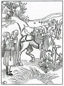 Of folysshe beggers and of theyr vanytees, illustration from Alexander Barclay's Of folysshe beggers and of theyr vanytees, illustration from Alexander Barclay's