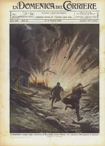 The formidable explosion of the Basovizza powder keg, near Trieste, which contained 900 quintals of balistite The formidable explosion of the Basovizza powder keg, near Trieste, which contained 900 quintals of balistite