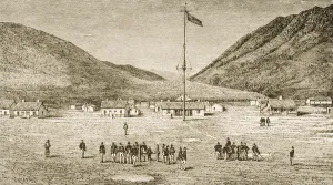 Fort Douglas Camp and Red Buttes Ravine near Salt Lake City, Utah, 1870s, c.1880 (litho) Fort Douglas Camp and Red Buttes Ravine near Salt Lake City, Utah, 1870s, c.1880 (litho)