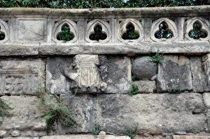 Detail of the fortified enclosure built in the 16th century using the remains of Roman monuments, Narbonne Detail of the fortified enclosure built in the 16th century using the remains of Roman monuments, Narbonne