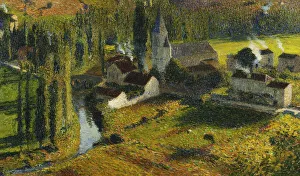 The Fortified Town Green; La Bastide du Vert, (oil on canvas) The Fortified Town Green; La Bastide du Vert, (oil on canvas)