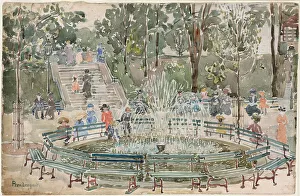 Fountain, Central Park (watercolour and pencil on paper) Fountain, Central Park (watercolour and pencil on paper)