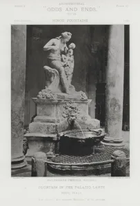 Fountain in the Palazzo Lante, Rome, Italy (b/w photo) Fountain in the Palazzo Lante, Rome, Italy (b/w photo)