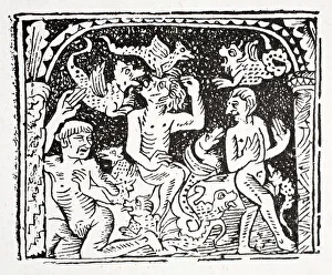Fourth: Lazarus describes what he's seen in hell - a horrible basket containing Fourth: Lazarus describes what he's seen in hell - a horrible basket containing