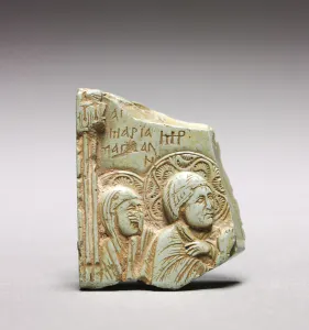 Fragment of an Icon of the Crucifixion with Mary Magdalen and the Virgin Mary Fragment of an Icon of the Crucifixion with Mary Magdalen and the Virgin Mary