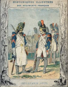France infantry, 1805 - From a protective sleeve for school books France infantry, 1805 - From a protective sleeve for school books