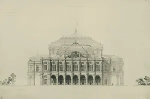 France, Paris, Designs submitted by Viollet le Duc in competition for construction of new France, Paris, Designs submitted by Viollet le Duc in competition for construction of new