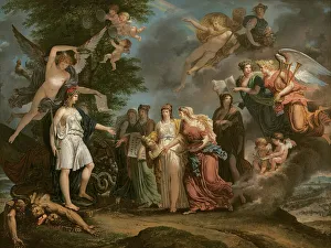 France triumphant encouraging the Sciences and the Arts during the war, 1794 (oil on canvas) France triumphant encouraging the Sciences and the Arts during the war, 1794 (oil on canvas)