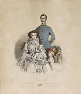 Francis Joseph I and Elisabeth of Austria with children, Gisela and Rudolf Francis Joseph I and Elisabeth of Austria with children, Gisela and Rudolf