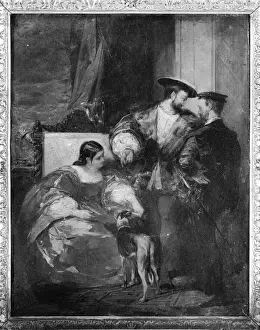 Francois I (1494-1547) and Anne de Pisseleu (1508-80) Duchess of Etampes, 19th century Francois I (1494-1547) and Anne de Pisseleu (1508-80) Duchess of Etampes, 19th century