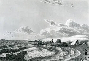 Franklins expedition encamped at Point Turnagain, 1821 (engraving) Franklins expedition encamped at Point Turnagain, 1821 (engraving)