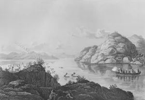 Franklins expedition hunting on Marten Lake, 1820 (engraving) Franklins expedition hunting on Marten Lake, 1820 (engraving)
