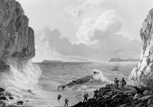 Franklins expedition landing in a storm, 1821 (engraving) Franklins expedition landing in a storm, 1821 (engraving)