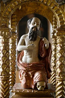 Fray Pedro Gocial museum in San Francisco's convent, Quito, Ecuador. Statue of Saint Jerome (17th century) Fray Pedro Gocial museum in San Francisco's convent, Quito, Ecuador. Statue of Saint Jerome (17th century)