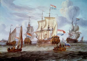 The Fregate Peter and Paul in the Port of Amsterdam Painting by Abraham Storck (1635-1710 The Fregate Peter and Paul in the Port of Amsterdam Painting by Abraham Storck (1635-1710