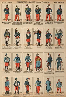 French Army cavalry uniforms (coloured engraving) French Army cavalry uniforms (coloured engraving)