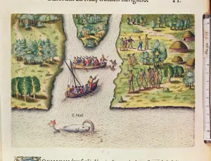 The French Discover the River of May, from Brevis Narratio The French Discover the River of May, from Brevis Narratio
