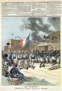 The French Flag Entering Abomey, from Le Petit Journal, 10th December 1892 The French Flag Entering Abomey, from Le Petit Journal, 10th December 1892