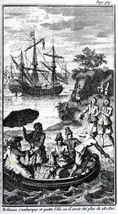 French Illustration for Robinson Crusoe by Daniel Defoe (engraving) French Illustration for Robinson Crusoe by Daniel Defoe (engraving)